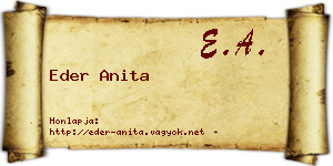 Eder Anita névjegykártya